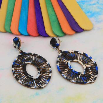Designer Dangler  Wooden Light Weight Earrings For Girls And Women. 4