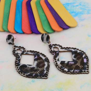 Exclusive  Wooden Earrings Long Dangler Light Weight For Girls And Women. 4