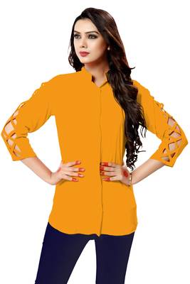 Yellow plain cambric tops 1