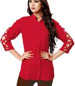 Red plain cambric tops