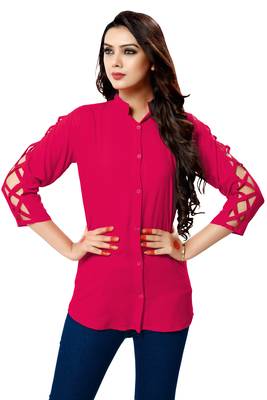 Pink plain cambric tops 1
