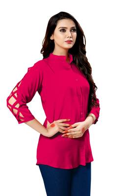 Pink plain cambric tops 2
