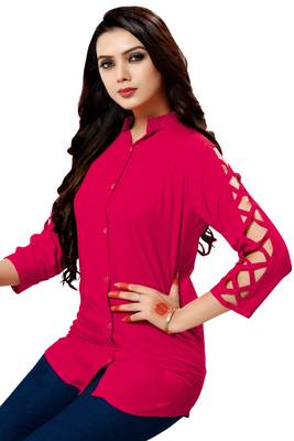 Pink plain cambric tops 3