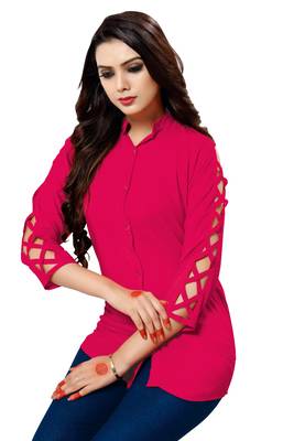 Pink plain cambric tops 4
