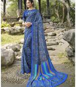  multicolor printed crepe saree with blouse