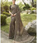  multicolor printed crepe saree with blouse