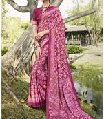  multicolor printed crepe saree with blouse