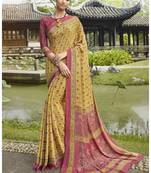  multicolor printed crepe saree with blouse