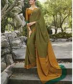  multicolor printed crepe saree with blouse