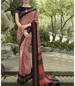  multicolor printed crepe saree with blouse