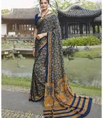  multicolor printed crepe saree with blouse