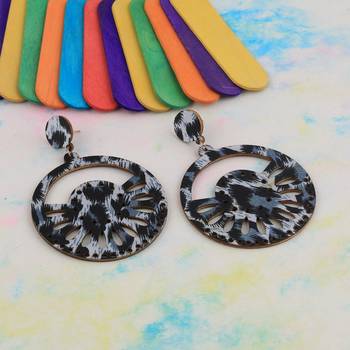 Handmade Designer  Wooden Light Weight Earrings For Girls And Women. 4