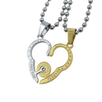 Saizen Stainless Steel Broken Heart-Shaped Locket Pendant With Chain For Unisex 1