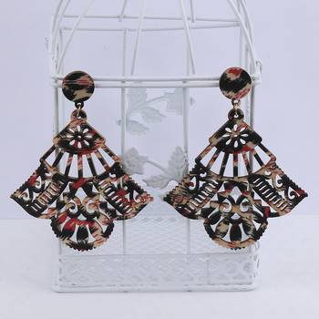 Delicate Party Wear Wooden Dangles Earrings Perfect And Different Look For Women Girl. 3