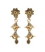 Beautiful Golden Flower 3 Layered Earrings