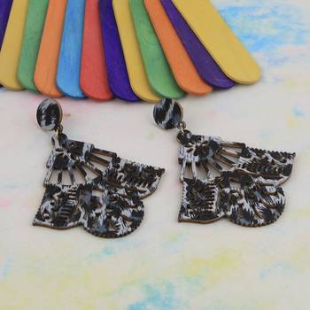 Wonderful Attractive  Wooden Light Weight  Earrings For Girls And Women. 4