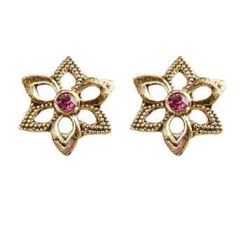 Gorgeous  Pink Flower Stud Earrings 1