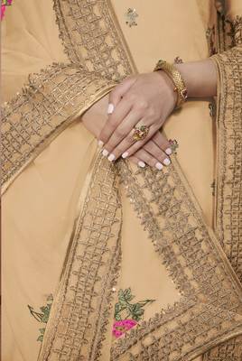 Cream embroidered silk salwar 2