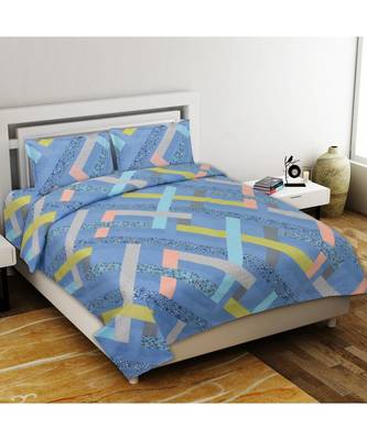 Multicolour Double Bed Sheet With Pillow Cover 1