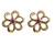 Trendy Pink Flower Stud Earrings