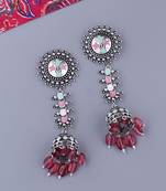 Bagh E Fiza Floral Chakra and Jhumka Drop Earrings