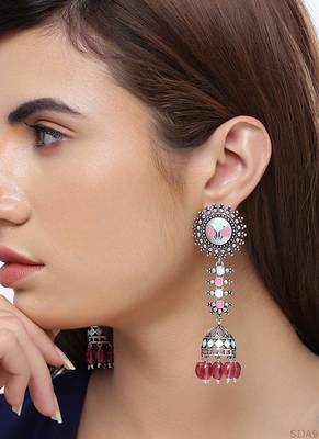 Bagh E Fiza Floral Chakra and Jhumka Drop Earrings 2