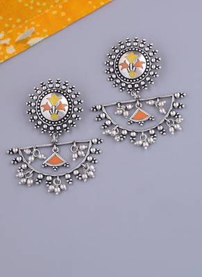 Bagh E Fiza Metal Embellishments Brass Earrings 1