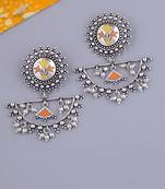 Bagh E Fiza Metal Embellishments Brass Earrings