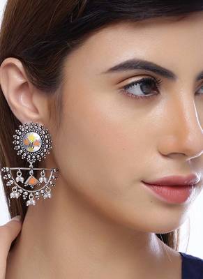Bagh E Fiza Metal Embellishments Brass Earrings 2