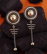 Baigani Circular Drop Brass Earrings