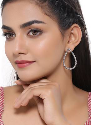 Aztec Bar Oval Earrings 2
