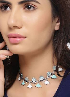 Bagh E Fiza Pastel Enamel Embellished Necklace 2