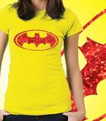 Batman Womens Glitter Tshirt at Offer, Womens Red Special Effect T-shirt