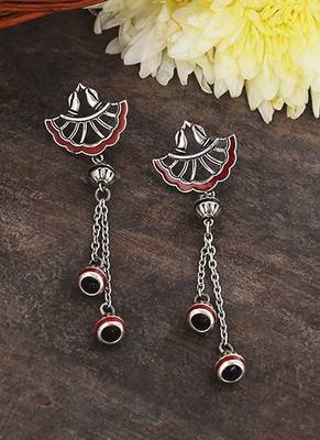 Apinaya Asymmetrical Tassels Drop Earrings 1