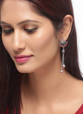 Apinaya Asymmetrical Tassels Drop Earrings 2