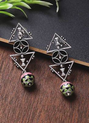 Adorned Spin Triangles And Pyramids Earrings 1