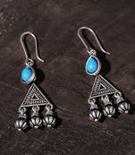 Moksha Triangles Blue Stone Earrings