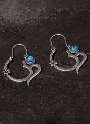 Moksha OM Blue Stone Earrings 1