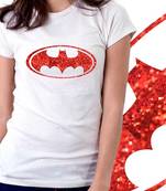 Batman Womens Glitter Tshirt at Offer, Womens Red Special Effect T-shirt