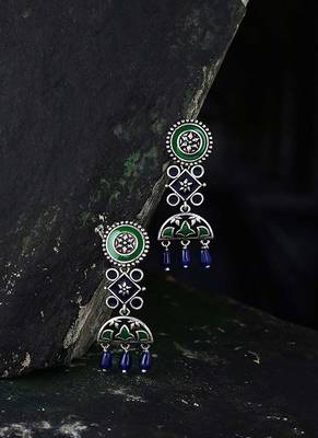 Mehrunisa Enamel and Beads Embellished Earrings 1