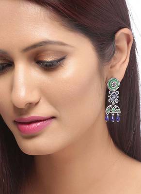 Mehrunisa Enamel and Beads Embellished Earrings 2