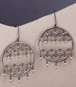 Jaali Pearl Filigree Hoop Earrings