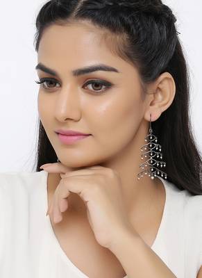 Jaali Pearl Layered Brass Earrings 2