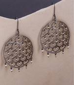 Jaali Pearl Filigree Round Earrings