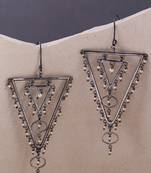 Jaali Pearl Layered Triangles Earrings