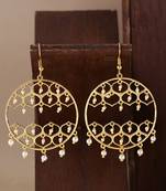 Jaali Pearl Faux Pearls Embellished Earrings