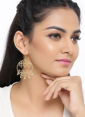 Jaali Pearl Faux Pearls Embellished Earrings 2