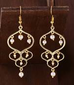Jaali Pearl Gold Plated Drop Earrings