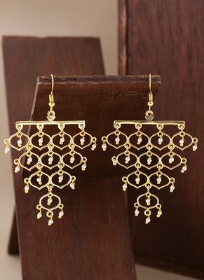 Jaali Pearl Grapevine Pattern Earrings 1