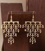 Jaali Pearl Grapevine Pattern Earrings